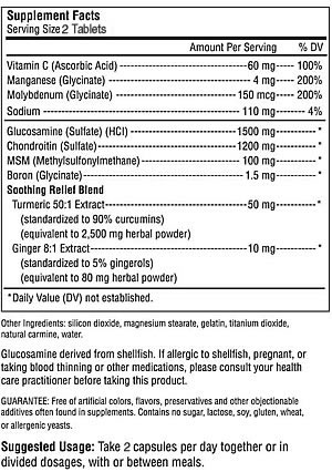 Arthx Tablets, Supplement Facts