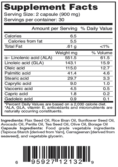 Dr. Ohhira's Essential Living Oils, 60 Caps, Supplement Facts