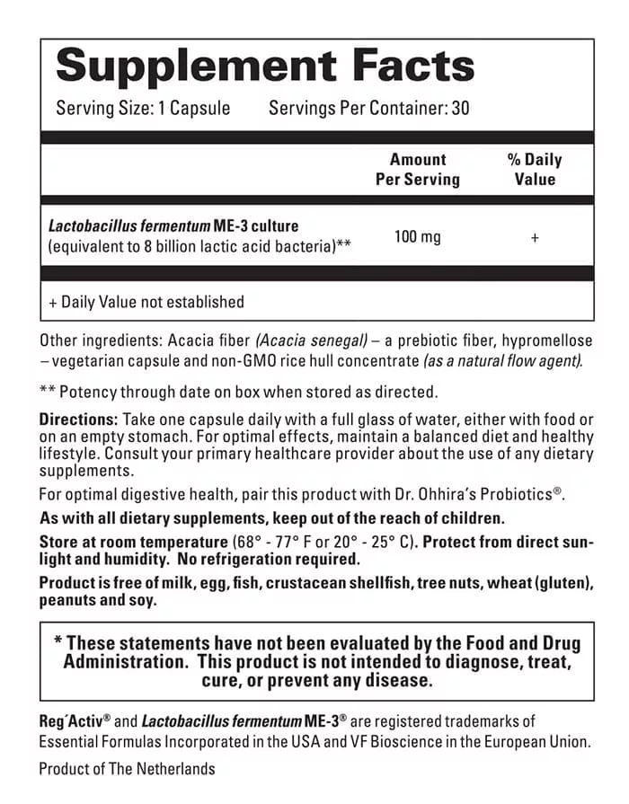 ME-3 Supplement Fact