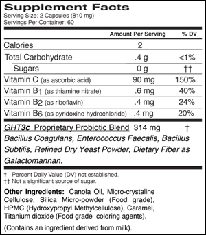 Threelac Capsules, Supplement Facts