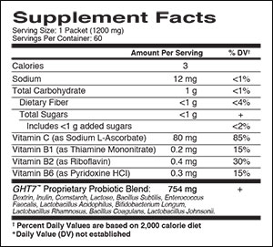 Sevenlac Lemon Supplement Facts