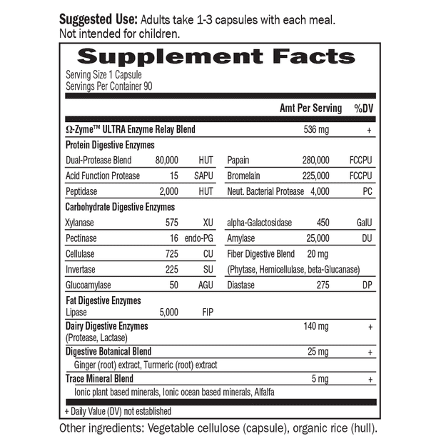 Omega Zyme, Supplement Facts