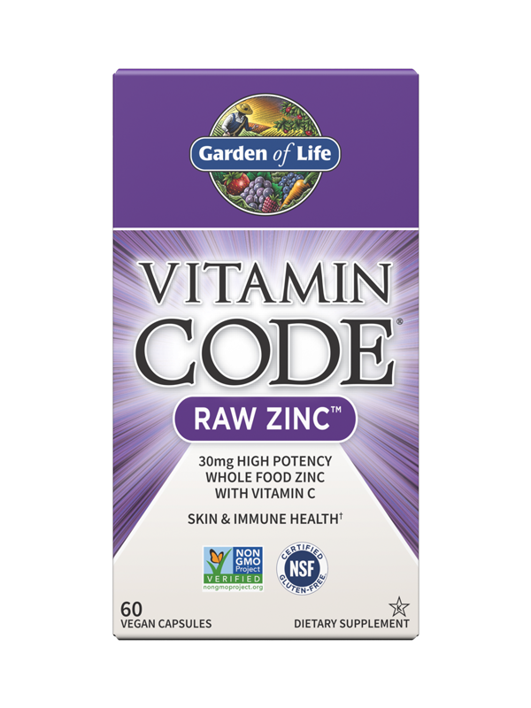Garden of Life Vitamin Code Raw Zinc, 60 Capsules