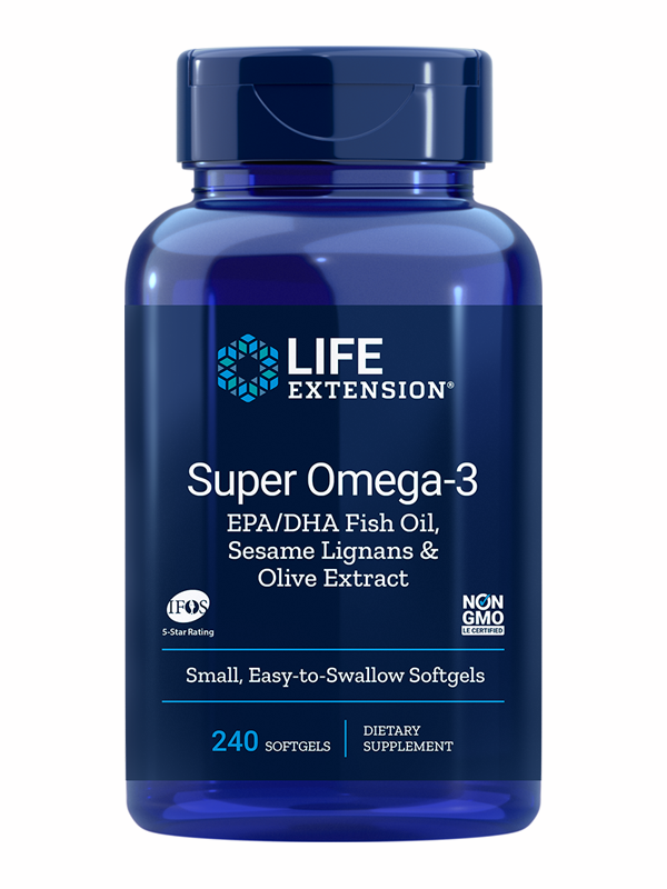 Life Extension Super Omega-3 EPA/DHA w/Sesame Ligans & Olive Extract, 240 Softgels