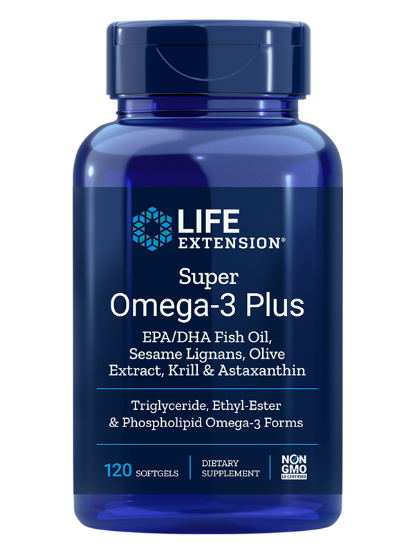 Life Extension Super Omega-3 EPA/DHA w/Sesame Ligans & Olive Extract, Krill/Astaxanthin, 120 Softgels