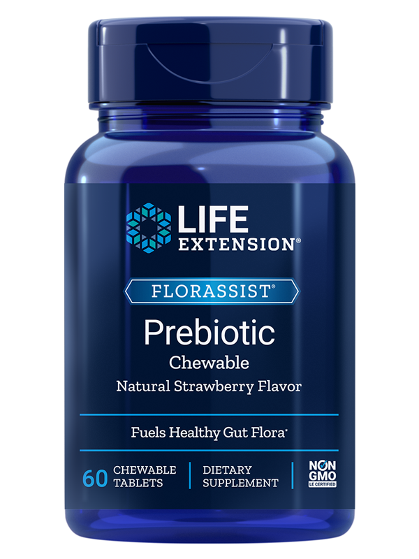 Life Extension Florassist Prebiotic, 60 Strawberry Chews