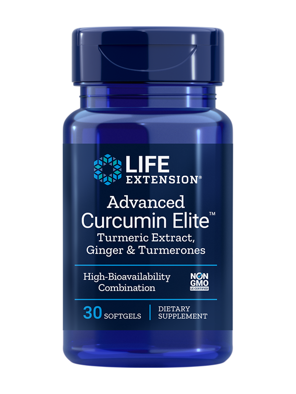 Life Extension Advanced Curcumin Elite Turmeric Extract Ginger & Turmerons, 30 Softgels