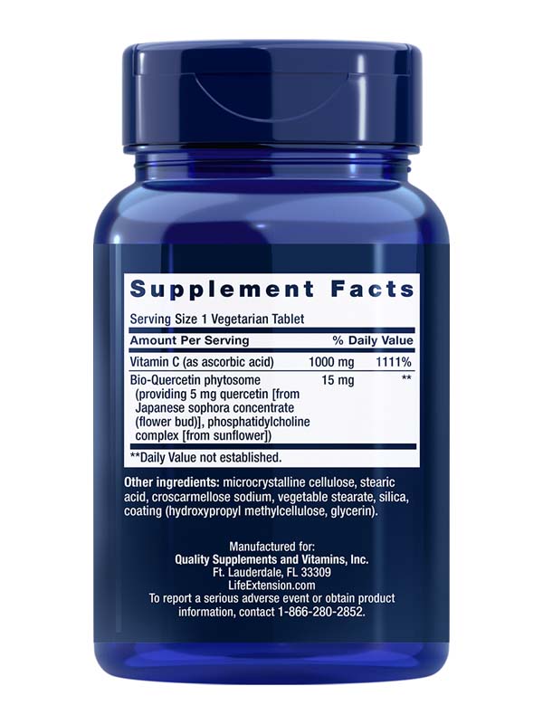Life Extension Vitamin C and Bio-Quercetin Phytosome, 60 Vtabs