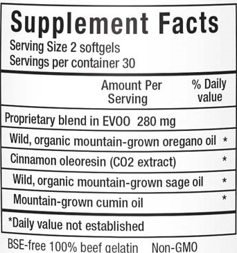Oregaresp P73, 60 Softgels Supplement Facts