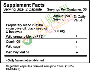 Oregabiotic, 60 caps, Supplement Facts