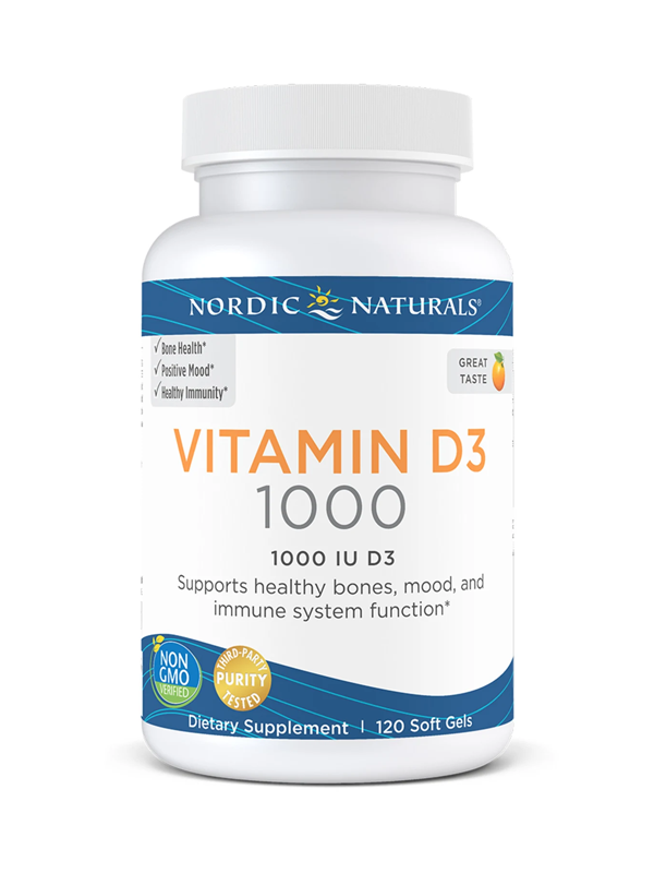 Nordic Naturals Vitamin D3 1000 IU, 120 Softgels