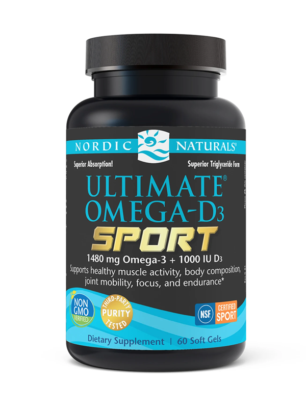 Nordic Naturals Ultimate Omega Sport D-3, 60 Softgels