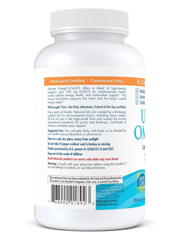 Nordic Naturals Ultimate Omega CoQ10, 120 Softgels