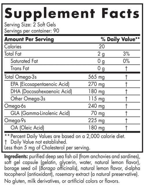 Nordic Naturals Complete Omega, Supplement Facts