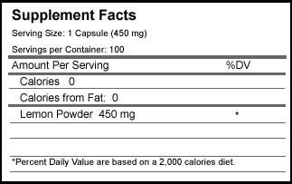 Seagate Lemon Freeze Dried, Supplement Facts